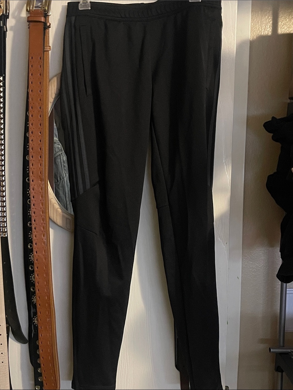 Black with gray details Adidas athletic sweats